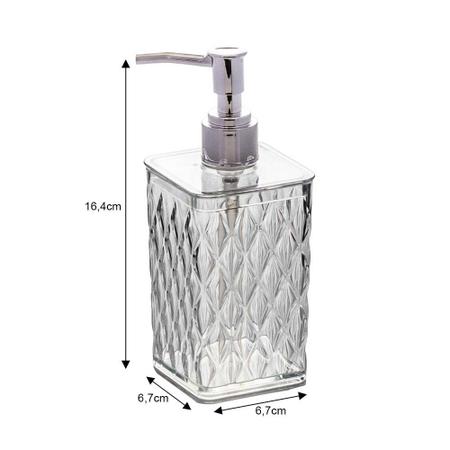 Imagem de Kit suporte plástico cotonete algodão dispenser sabonete líquido saboneteira banheiro pia bancada