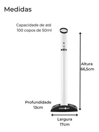 Imagem de Kit Suporte Porta Copo P/50ml + lixeiraDeP/copos