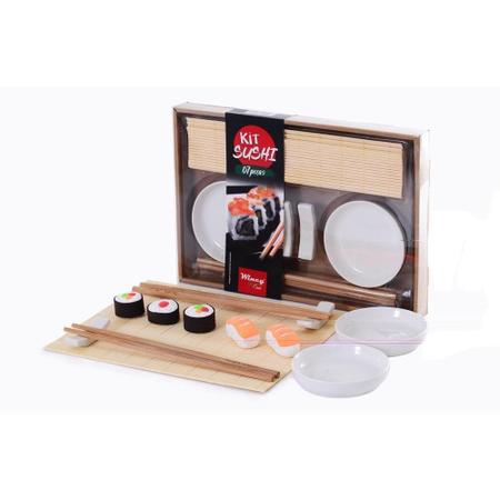 Jogo Japonês Kit Sushi 3 Peças no Chacote Biscoito
