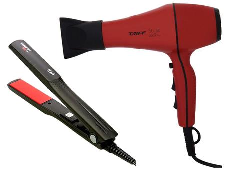 Imagem de KIT TAIFF - SECADOR PROFISSIONAL STYLE RED 2000W 220V + PRANCHA RED ION 200ºC BIV