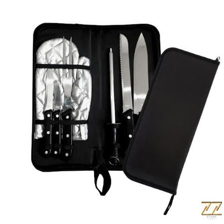 Imagem de Kit Talheres Churrasco Com 7 Peças Inox + Maleta de Alumínio 12071