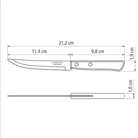 Kit Talheres 12 Garfos E 12 Facas Tramontina Polywood