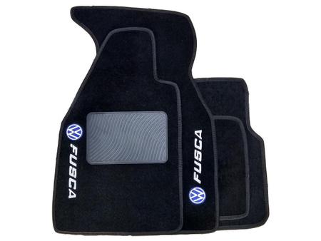 Imagem de Kit Tapete Carpete Volkswagen Fusca 1966 Até 1996 Preto