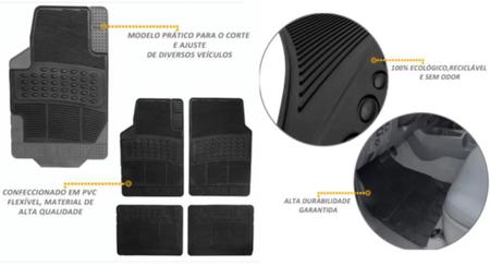 Imagem de Kit Tapete de Borracha + Capa de Volante + Chaveiro para Toyota Corolla 2012 Até 2023