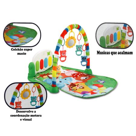 Piano Infantil Musical Educativo + Kit 3 Chocalhos Para Bebe