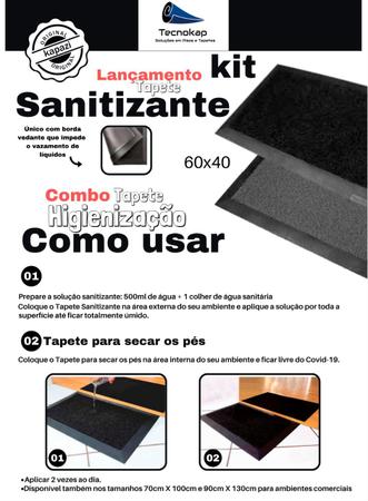 Imagem de Kit Tapete Sanitizante Kapazi 130x90 Preto 2 Tap. comercial