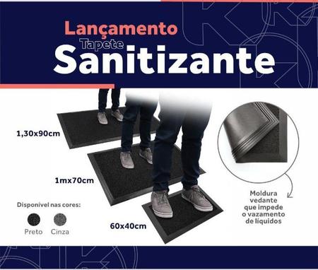 Imagem de Kit Tapete Sanitizante Kapazi 130x90 Preto 2 Tap. comercial