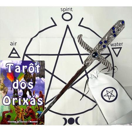 Kit Baralho Cigano 36 Cartas + Estojo + Athame + Toalha