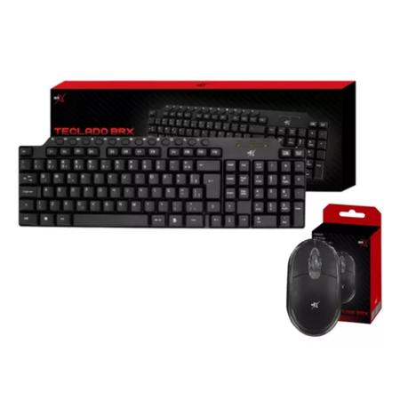 Imagem de Kit Teclado Brx Usb Multmidia E Mouse Brx 1000dpi Usb Preto