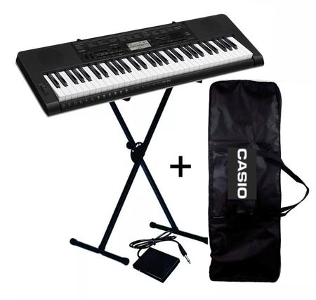 Kit Teclado Casio Ctk 3500 e Estante Q1x e Capa Ka15 e Pedal