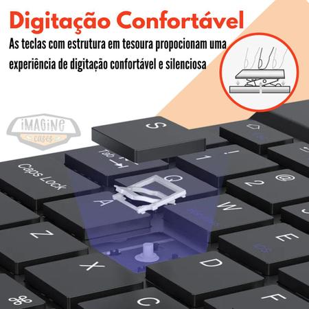 Imagem de Kit Teclado e Mouse Bluetooth Compacto para iPad Tablet PC