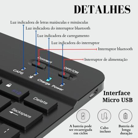 Imagem de Kit Teclado e Mouse Bluetooth Samsung Tab A8 - Preto