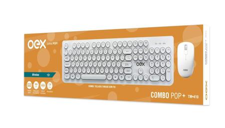 Imagem de Kit Teclado e Mouse Combo Pop TM410 Abnt2 Usb Branco - Oex