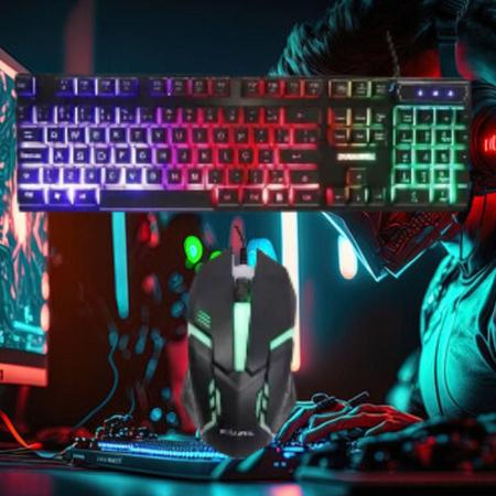 Imagem de Kit Teclado e Mouse Gamer DW-550 RGB LED Preto USB