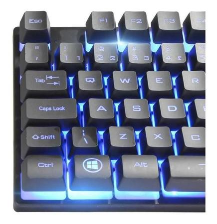 Imagem de Kit Teclado e Mouse Gamer Exbom BK-G550 Preto RGB 2400 DPI