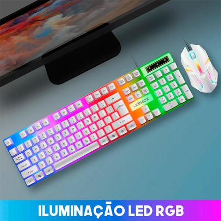 Imagem de Kit Teclado e Mouse Gamer LED RGB Com Fio Usb