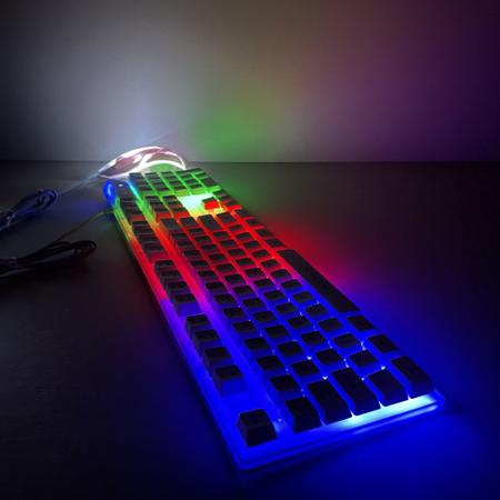 Imagem de Kit Teclado e Mouse Gamer Semi Mecânico Led RGB com fio USB