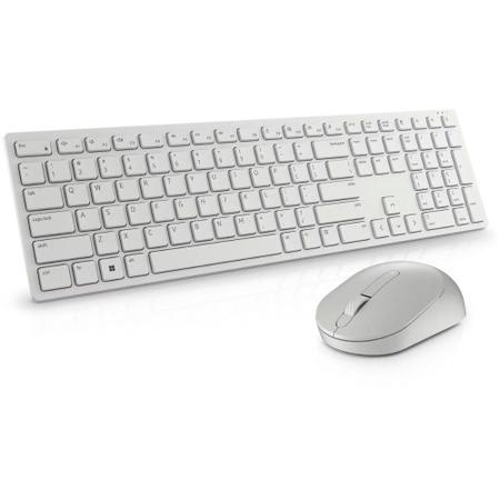 Kit Teclado e Mouse sem Fio Dell KM5221W Wireless Pro - ABNT2 - 1600dpi - Receptor USB - Branco Imagem de Kit Teclado e Mouse sem Fio Dell KM5221W Wireless Pro - ABNT2 - 1600dpi - Receptor USB - Branco