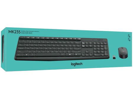 Imagem de Kit Teclado e Mouse Sem Fio Logitech MK235