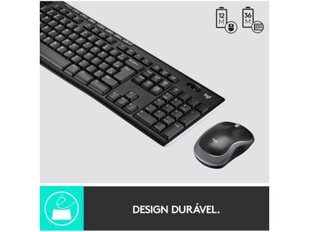 Imagem de Kit Teclado e Mouse Sem Fio Logitech MK270