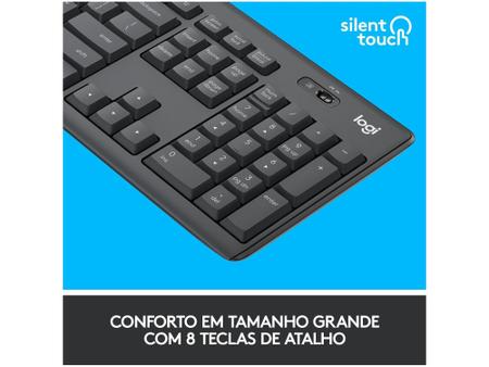 Imagem de Kit Teclado e Mouse sem Fio Logitech MK295 Silent