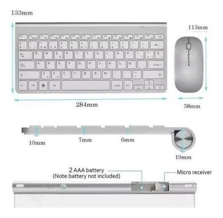 Kit Teclado Slim e Mouse Sem Fio Wireless Para Computador Notebook Usb -  Online - Kit Teclado e Mouse - Magazine Luiza