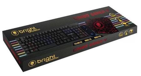 Imagem de Kit Teclado Mouse E Mouse Pad Combo Gamer Iv Com Leds Bright