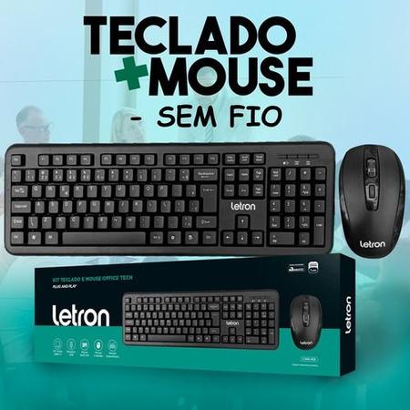 Kit Teclado Slim e Mouse Sem Fio Wireless Para Computador Notebook Usb -  Online - Kit Teclado e Mouse - Magazine Luiza