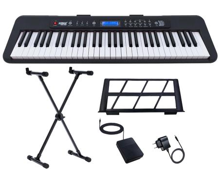 Kit Teclado Musical Iniciante Kobe KB-300 5/8 61 Teclas com Sensibilidade  ao Toque com Pedal Sustain e Suporte : : Instrumentos Musicais