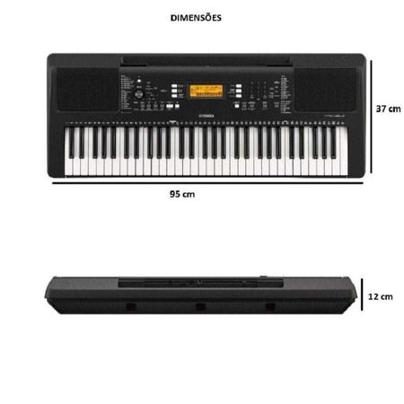 Teclado Yamaha PSR-E360 Preto 61 Teclas Iniciante - Carneiro