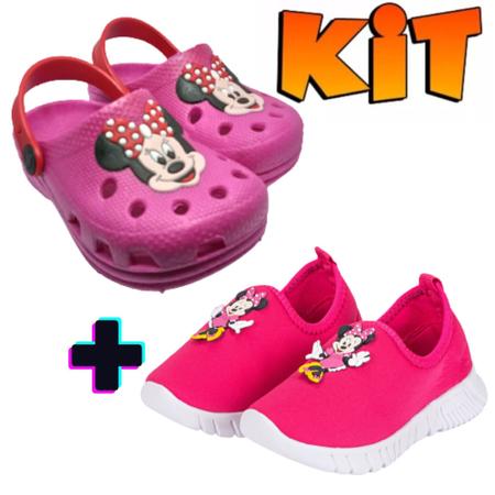 Imagem de Kit Tenis+Babuche Infantil Uniflex Confortavel Calce Facil Leve personagens Menino Menina