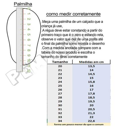 Numero hotsell calcado crianca