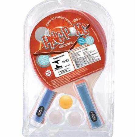 Imagem de Kit Tênis De Mesa Ping Pong 2 Raquete E 3 Bolas