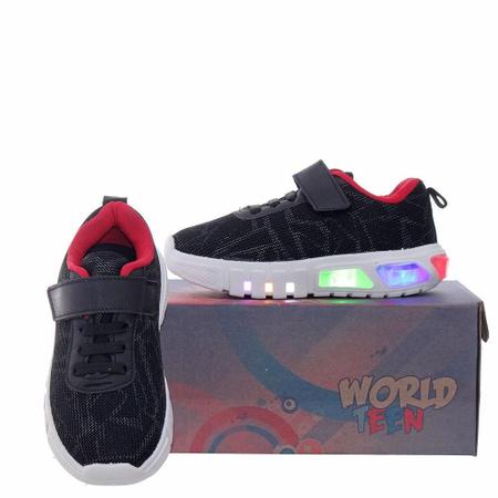 Imagem de Kit tenis sapato de led luz infantil masculino menino + relogio