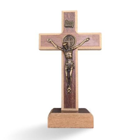 Imagem de Kit Terço De São Miguel Arcanjo Pedra Hematita + Crucifixo São Bento Com Guia Da Novena Exército Do Combate São Miguel