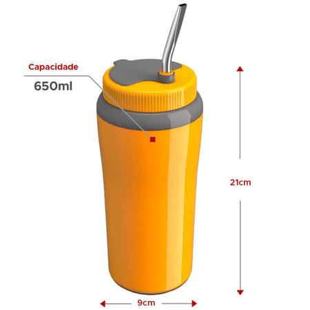 Imagem de Kit Tererê Garrafa Térmica 2,5l e Copo com Bomba Inox 650ml