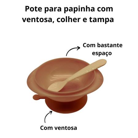 Imagem de Kit Tigela com tampa, colher e ventosa Papinha-Comida Bebê