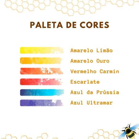 Imagem de Kit Tinta Aquarela Infantil Líquida Com 6 Cores Apiscor 25G