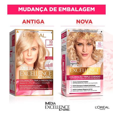 Tinta de Cabelo Imédia Excellence 10 Louro Claríssimo - Destro