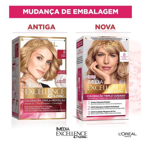 Imagem de Kit Tintura Imédia Excellence L'Oréal Louro Claro 8