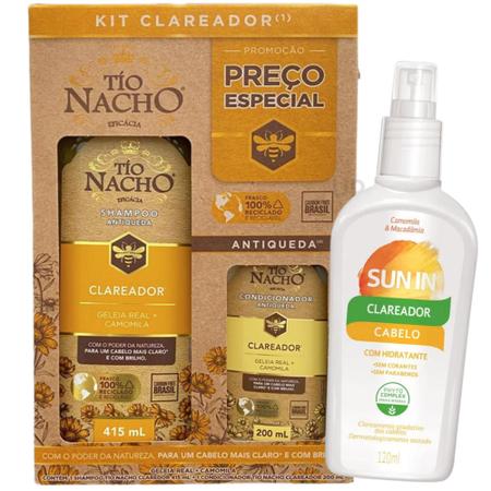 kit Tio Nacho Clareador Shampoo Condicionador + Sun in Phytoervas Clareador  de Cabelos - Tio Nacho/Phytoervas - Kit de Tratamento para Cabelos -  Magazine Luiza