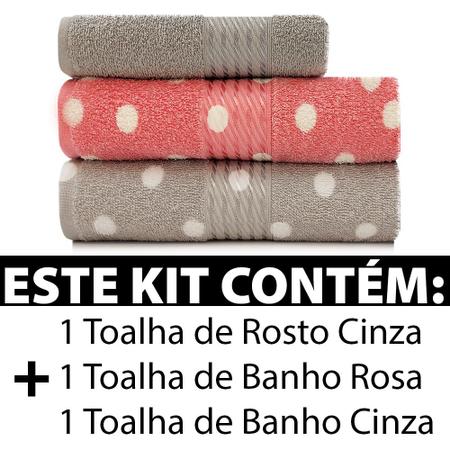 Imagem de Kit Toalha 3 Peças Banho + Rosto 100% Algodão Felpudo Prisma Dohler - Emcompre