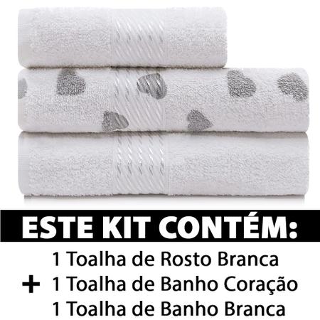 Imagem de Kit Toalha 3 Peças Banho + Rosto 100% Algodão Felpudo Prisma Dohler - Emcompre