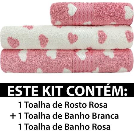 Imagem de Kit Toalha 3 Peças Banho + Rosto 100% Algodão Felpudo Prisma Dohler - Emcompre