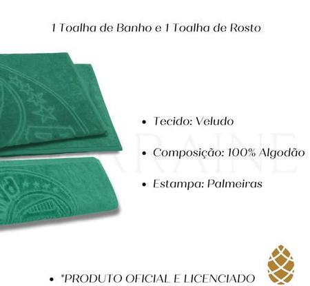 Imagem de Kit Toalha Banho+ Rosto Jacquard Buettner Palmeiras Verde