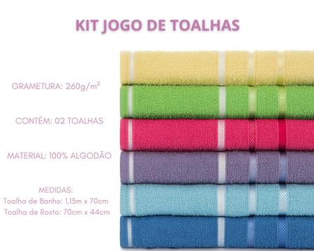 Kit toalha de banho + toalha de rosto algodão pop - MARCOTEX Imagem de Kit toalha de banho + toalha de rosto algodão pop