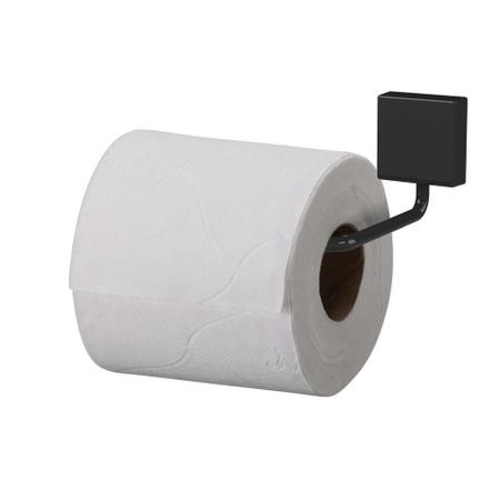 Imagem de Kit Toalheiro Argola Porta Papel Higiênico Preto Nero Future