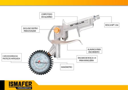 Imagem de Kit Torquimetro 28-210NM 1/2 e Calibrador Pneus Rosca 1/4