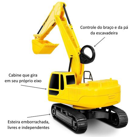 Imagem de Kit Trator Escavadeira Esteira e Caminhão Terra Articulados