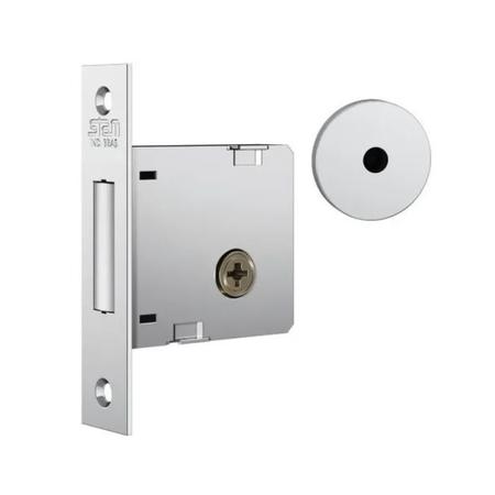Kit Trava Auxiliar Stam 1004 Simples Tetra Inox com Olho Magico Soprano Imagem de Kit Trava Auxiliar Stam 1004 Simples Tetra Inox com Olho Magico Soprano